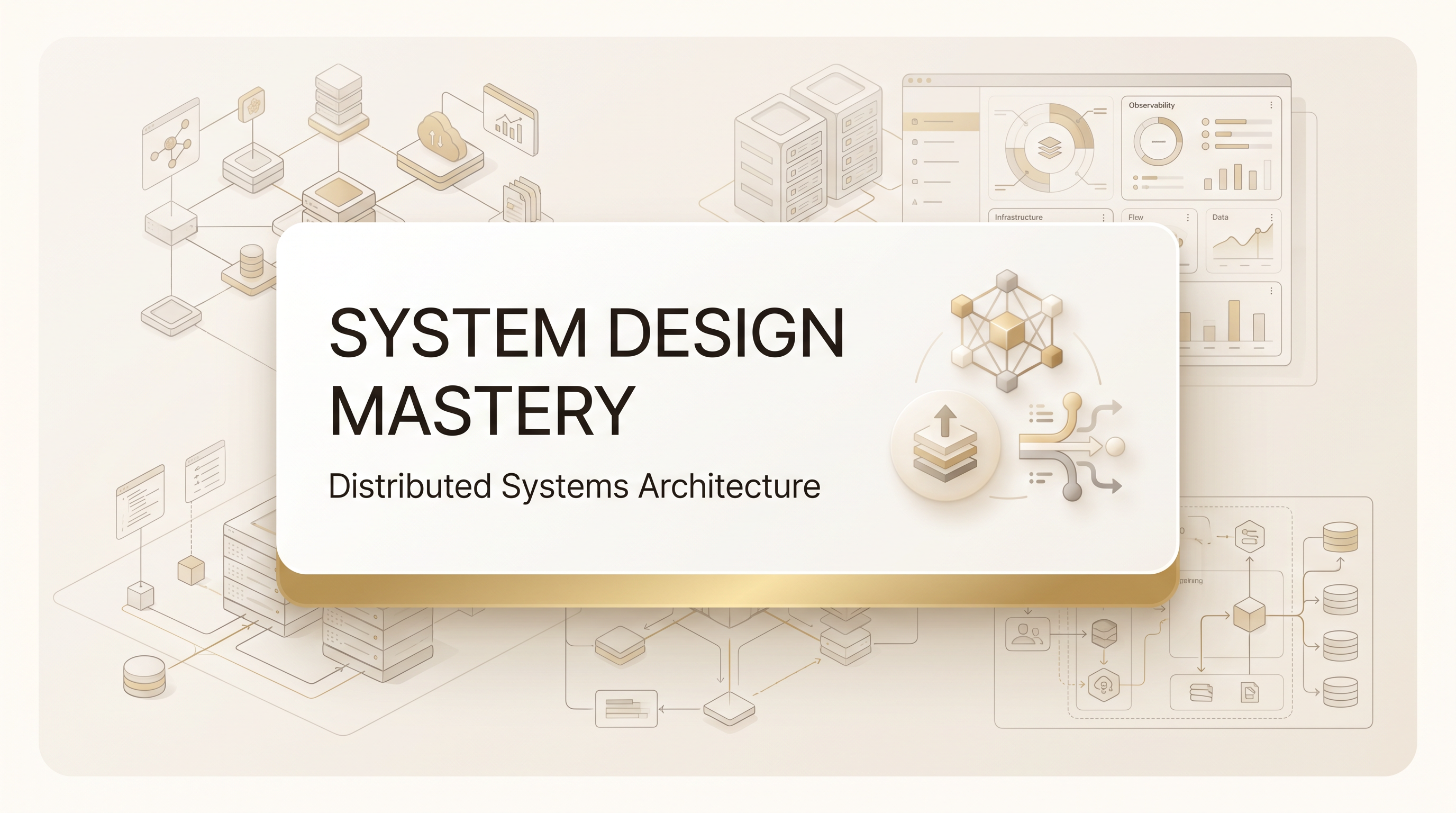 System Design Mastery course marketing artwork for Distributed Systems Architecture.